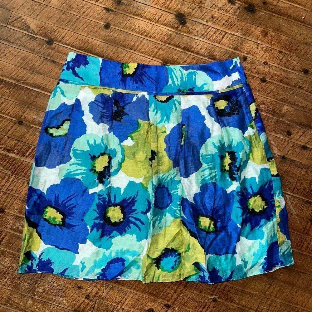 Loft floral linen blend elevated basics business casual skirt